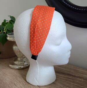 Orange Polka Dot Headband, Women's Headband, Hair Accessories